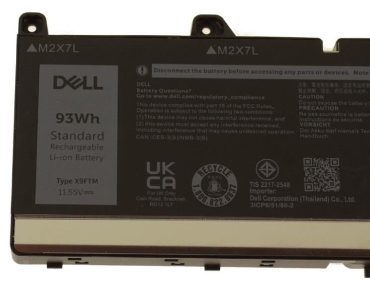 Dell batéria 6-cell 93W/HR LI-ION pre Precision 7670, 7680, 7770, 7780