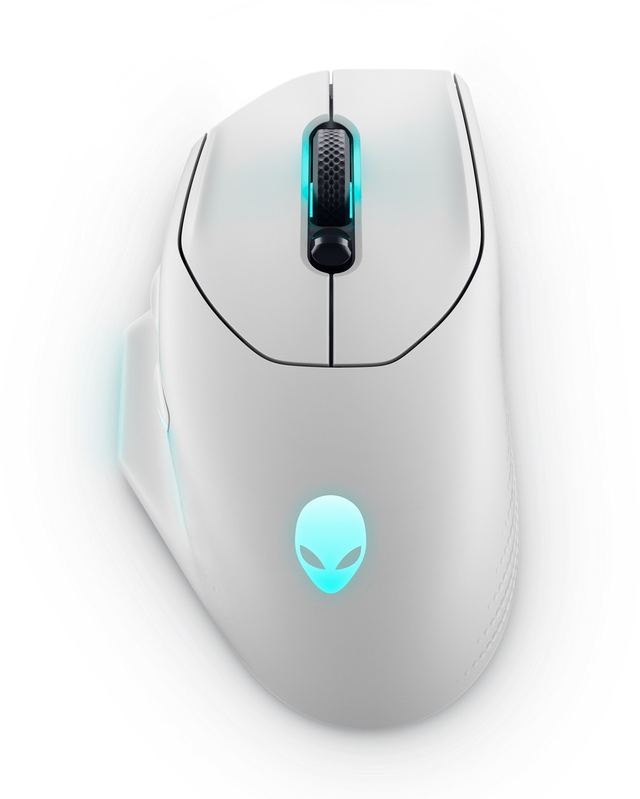 Dell Alienware 620M/Herná/Optická/Pre pravákov/26 000 DPI/Drôtová+bezdrôtová/Biela