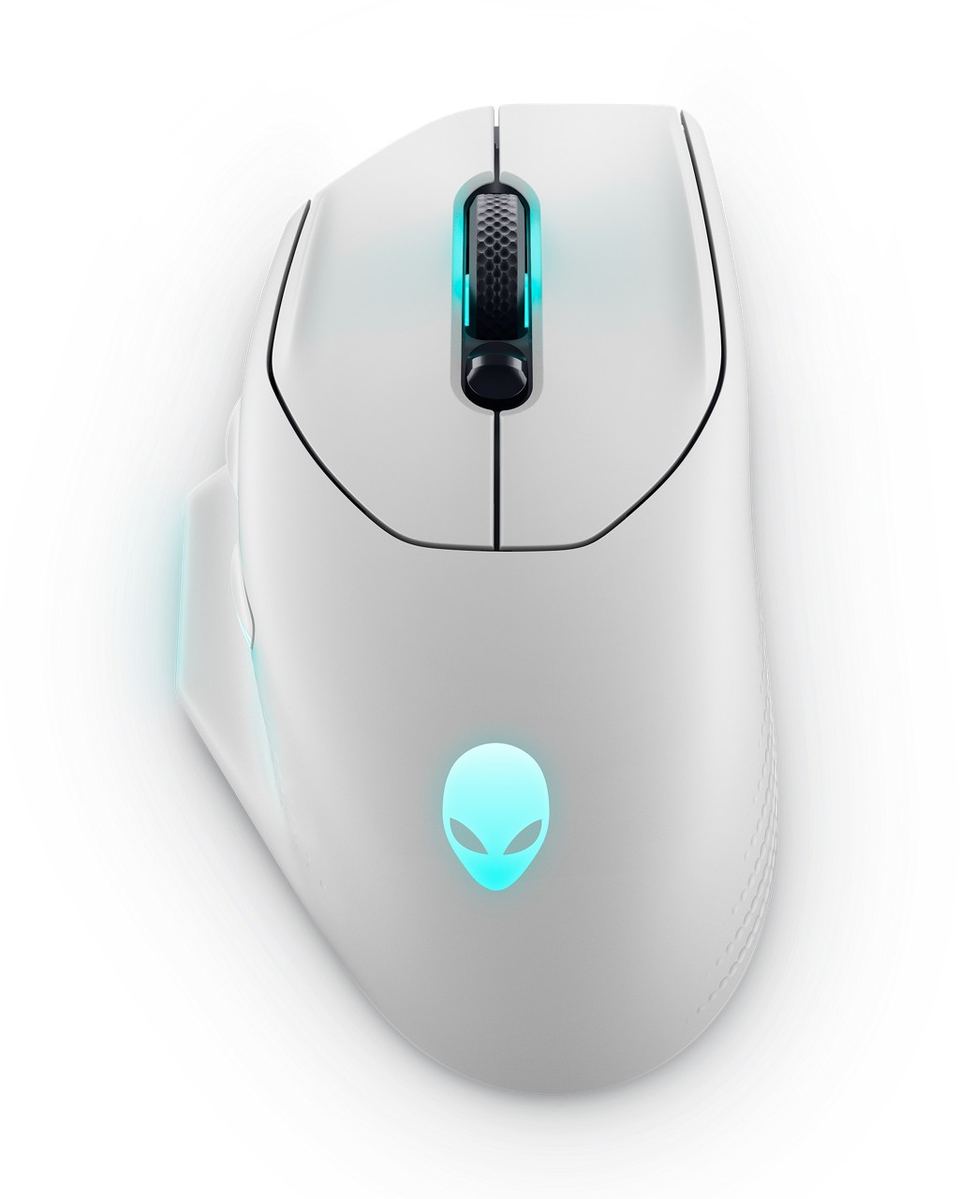 Dell Alienware 620M/Herná/Optická/Pre pravákov/26 000 DPI/Drôtová+bezdrôtová/Biela